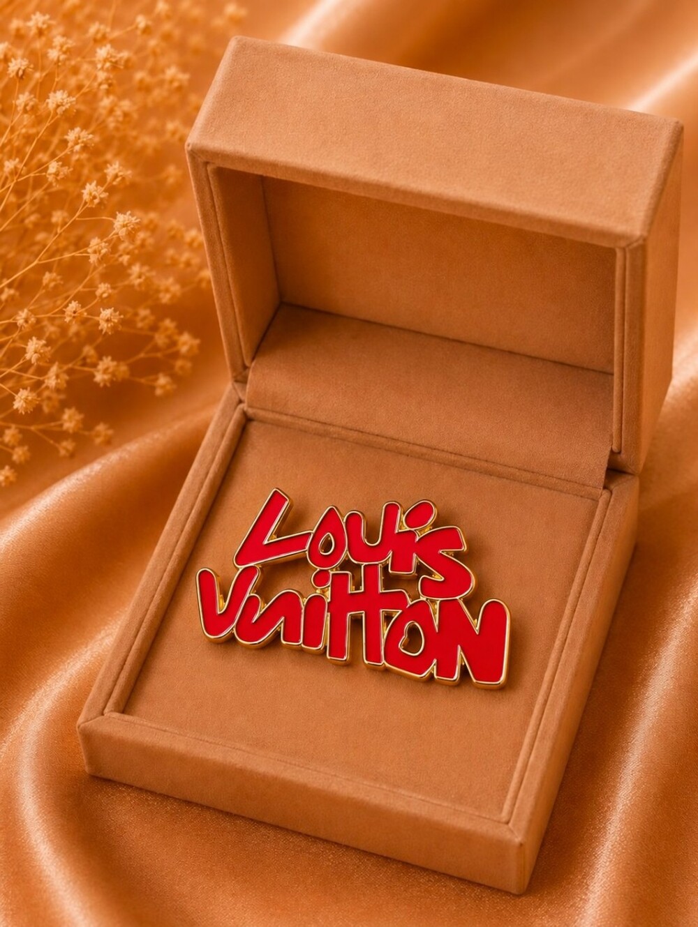 LV Red and Gold Logo Pin